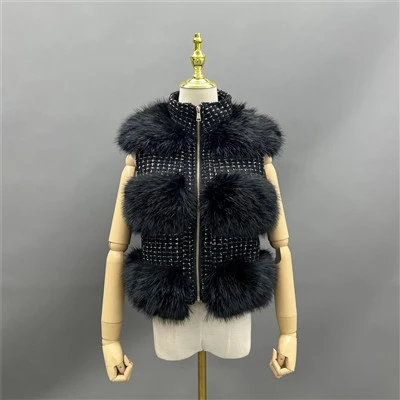 Faux-Waschbär-Mantel