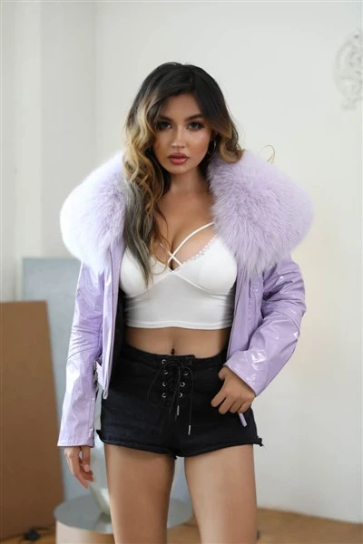 Lederjacke mit Fuchspelz